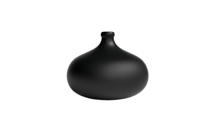 Transparent png of a simple vase with a rounded body and narrow neck against a featureless neutral setting look minimalist –real image , without background –isolated on transparent background.