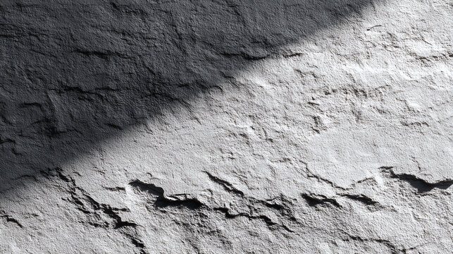 Close-up view of textured rock formations with shadows, evoking a sense of age and geological history