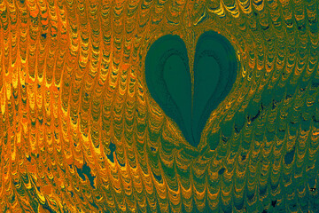 Abstract marbling heart pattern for fabric, design. Creative marbling background texture