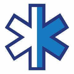 Fototapeta premium Star of Life Vector Illustration. Medical Symbol Clipart & Line Art Design.eps