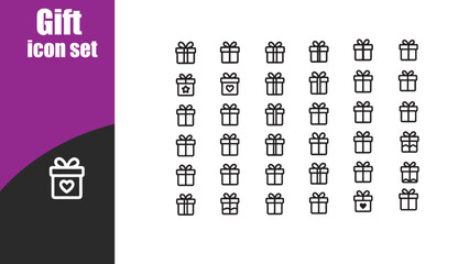 Gift icon set