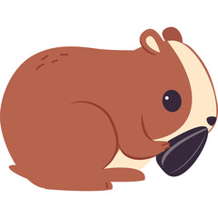 A Small Brown Rodent With White Accents Holds A Sunflower Seed In Its Paw A Cute Animal Illustration On A Transparent Background