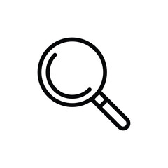 A simple black magnifying glass icon The glass is a large circle and the handle angles to the right