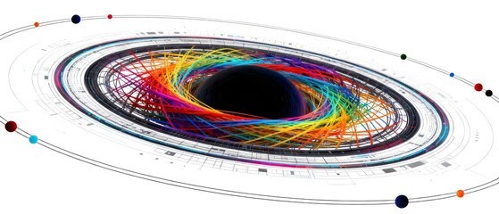 Futuristic Abstract Cosmic Web Art: 10 AI Prompts for Colorful Intersecting Line Circle Designs