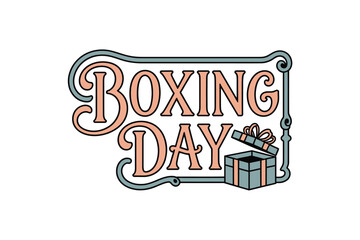 Boxing Day celebration with gift box illustration