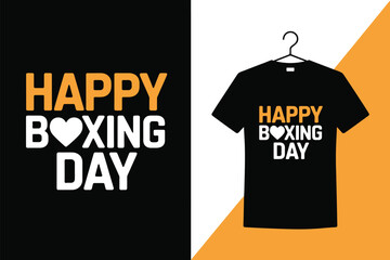 Happy Boxing Day message displayed on a t-shirt and graphic.