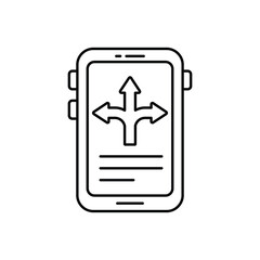 A smartphone icon with arrows on the screen
