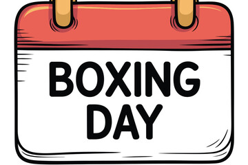 A calendar page displays the words "BOXING DAY" in bold letters.
