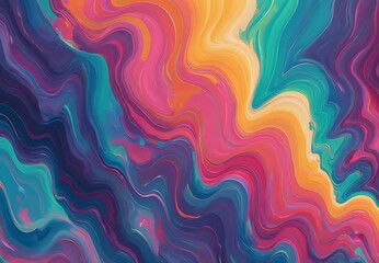 Obraz premium Vibrant liquid marbling tapestry background with flowing spectrum paint energy and bright modern swirls