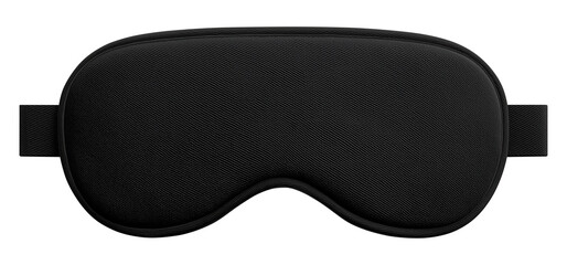 Black sleeping eye mask front view isolated on transparent background