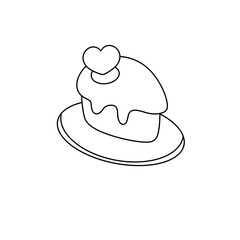 A cake with a heart on top of it