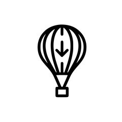 Obraz premium Download Progress Symbol Hot Air Balloon Displaying A Downward Pointing Arrow For Data Transfer