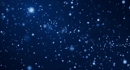 Fototapeta premium Elegant blue bokeh background with sparkling particles for festive designs
