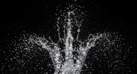 Obraz premium Dynamic water splash against a dark backdrop capturing liquid motion and purity