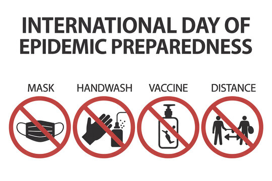 International Day of Epidemic Preparedness promoting vital health measures like handwashing, vaccines, social distancing and mask wearing for a healthier community - Powered by Adobe