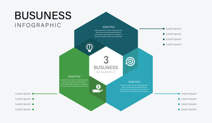 Modern Hexagon Business Infographic Template for Presentation and Marketing Design
