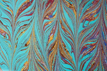 Abstract ebru marbling texture background design.