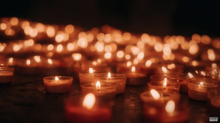 Romantic candle light concert with warm glowing lights and soft music ambiance
