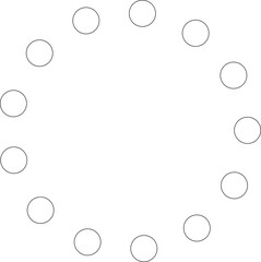 Dotted line circular round frame, symbol, icon