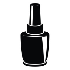 nail polish bottle black and white silhouette on white background