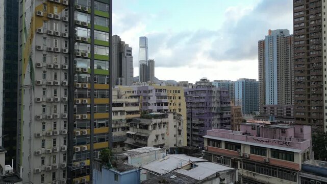 Historic Tong Lau Buildings in Mong Kok District Aug 30 2025