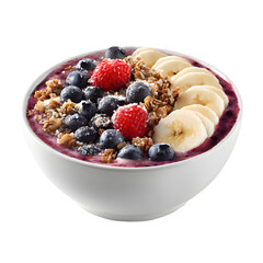 Vibrant Acai Bowl with Fresh Berries, Banana, and Grano - Delicious and Nutritious Superfood Mix