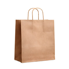 Elegant Brown Paper Shopping Bag Mockup with Double Handles