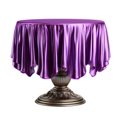 Luxurious Purple Satin Round Table Cover for Elegant Events and Occasions