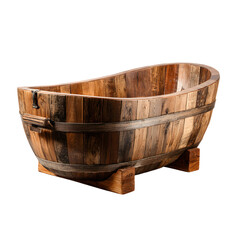 Luxurious Wooden Bathtub with Unique Barrel Design for Elegant Bathroom Decor