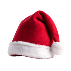 Bright Red Santa Hat with White Trim and Pom-Pom for Festive Holiday Celebrations