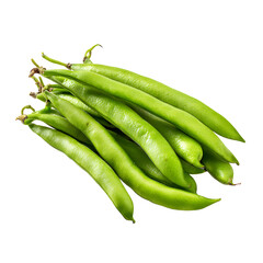 Fresh Green Romano Beans Pods Arranged Together - Fresh Vegetables Harvest Concept