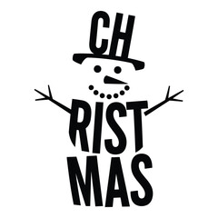 Christmas snowman made of letters