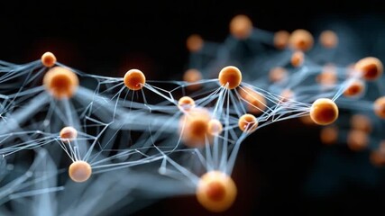 Interconnected Neurons: Abstract view of neurons, symbolizing network and technology - Powered by Adobe
