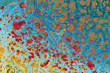 Abstract ebru marbling texture background design.