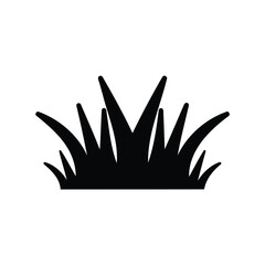 Minimalist depiction of a clump of grass in black and white