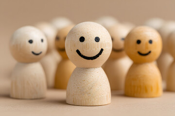 Smiling People Figures concept. Positive Emotion and Happy Community Concept