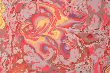 Abstract ebru marbling texture background design.