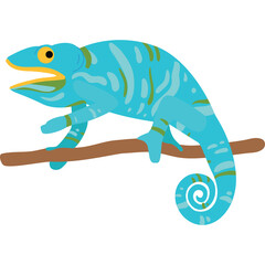 chameleon on a white background