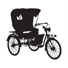 Silhouette of a rickshaw