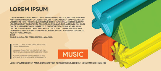 3D Colorful Bar Shape Abstract Poster — Modern Vector Design with Vibrant Forms, Minimal Composition, and Creative Typography