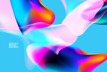 Abstract background of luminescent colorful bubbles. Fluid transparent wallpaper.