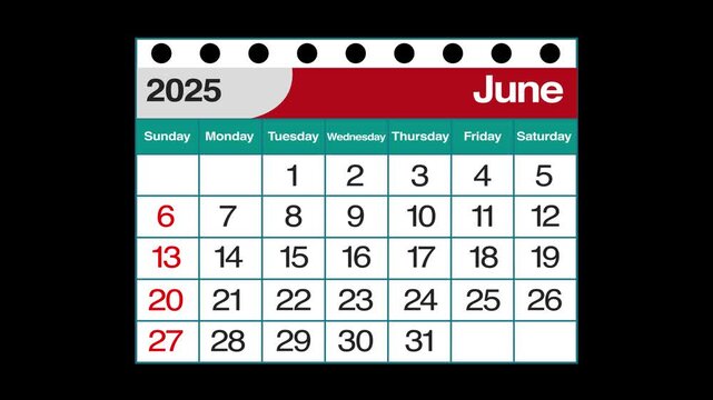 Calendar for 2025 new year from january to december flipping. Close up of flipped calendar page change on green screen background