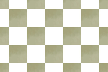 手描き市松模様　縁起の良い和柄パターン　金