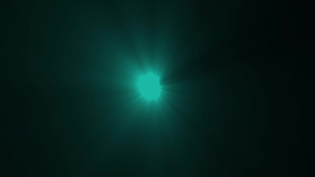Shining star and cyan color light rays motion graphics on black screen chroma key alpha channel background