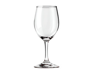 Elegant Clear Wine Glass with Long Stem on Transparent Background Studio Shot, PNG