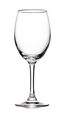 Elegant Crystal Wine Glass with Slim Stem on a Transparent Background Stock Photo, PNG