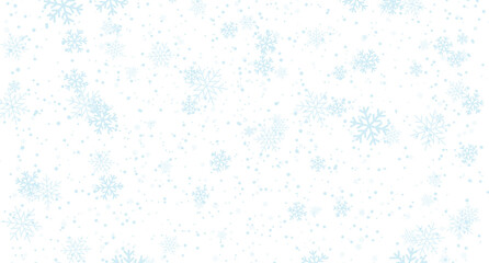 White Snowflakes Falling on Transparent Background, Light Winter Snowfall Overlay with Frosty Air Effect for Seasonal, and Holiday Designs