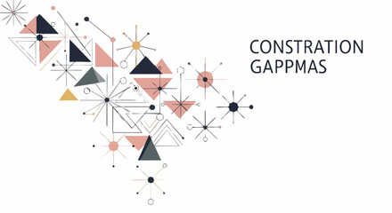 Dynamic abstract geometric composition showcases a network of interconnected triangles, dots, and lines, embodying modern technology and digital concepts.