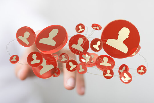 A conceptual image representing network connection, social relations, communication, and community.