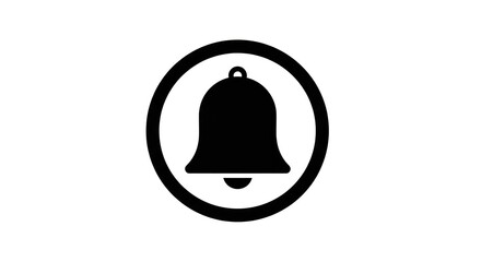 Alert notification symbol with bell in ring for attention sign